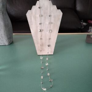 Kohl's Silver and Clear Beaded Necklace